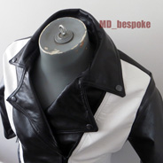 Black and white kid skin jacket